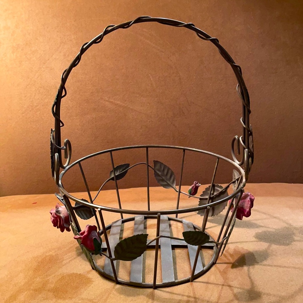 Metal Rose Basket